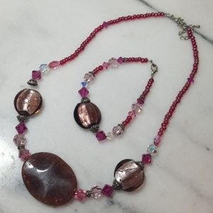 Necklace and bracelett beaded set